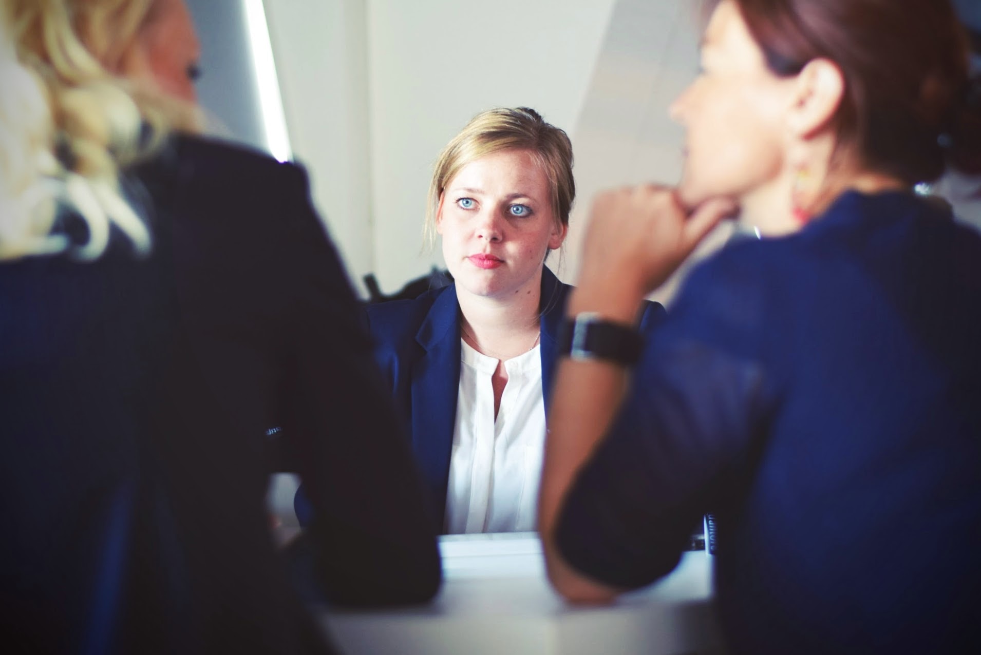 Three women interviewing